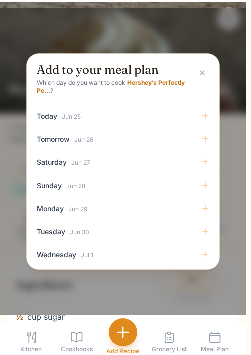 Add a recipe to your meal plan