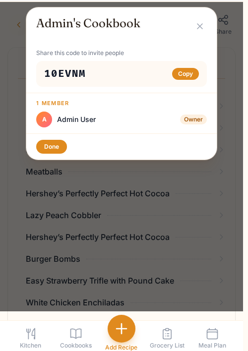Share a cookbook with others