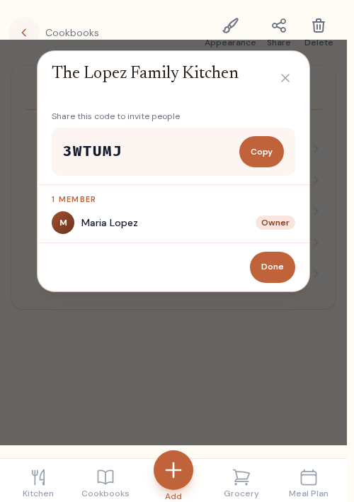 Share a cookbook with others