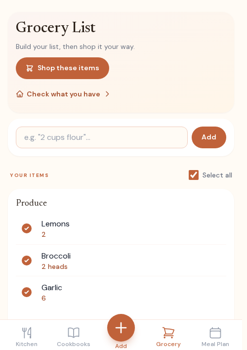 A grocery list that sorts itself