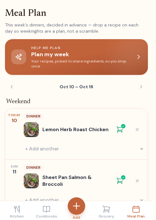 Plan the week in a few taps