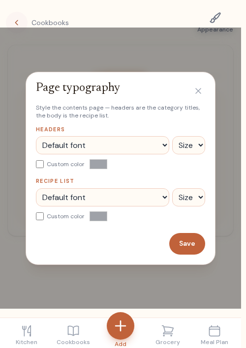 Style a cookbook’s pages