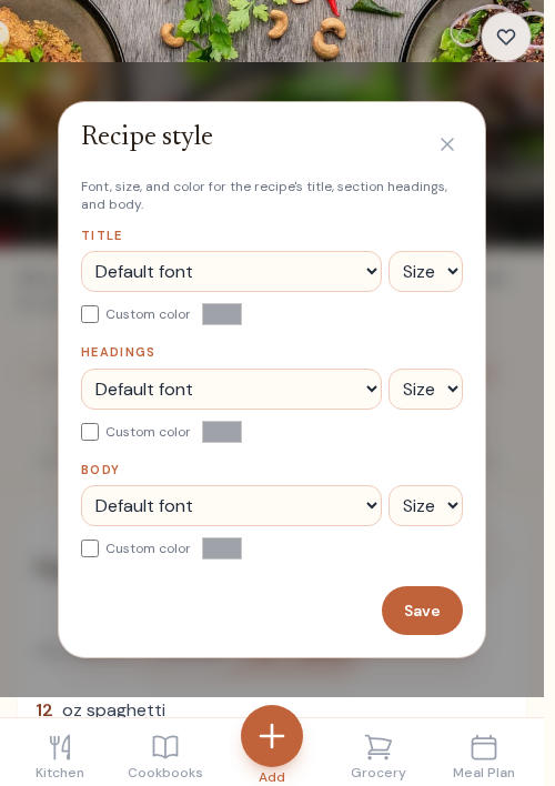 Restyle a recipe