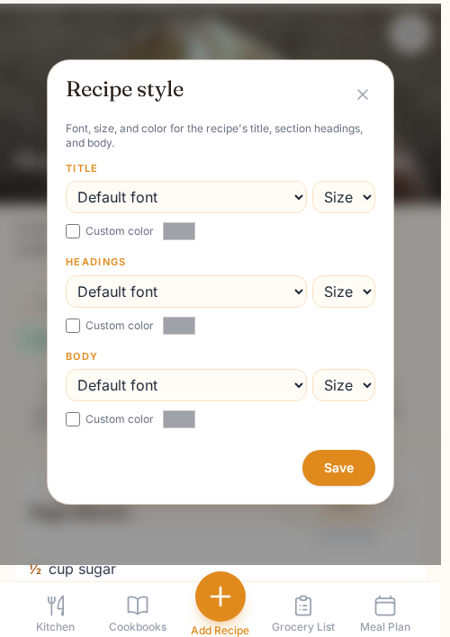 Restyle a recipe