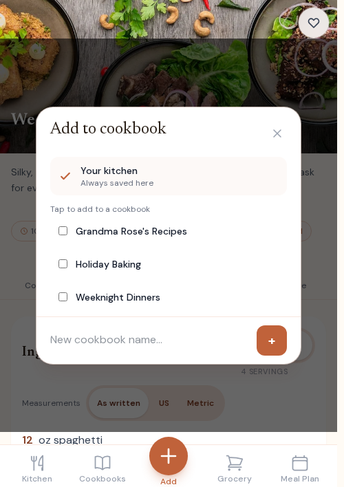 Add a recipe to a cookbook