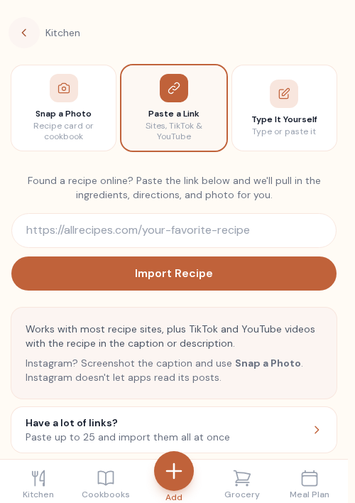 Save a recipe from the web